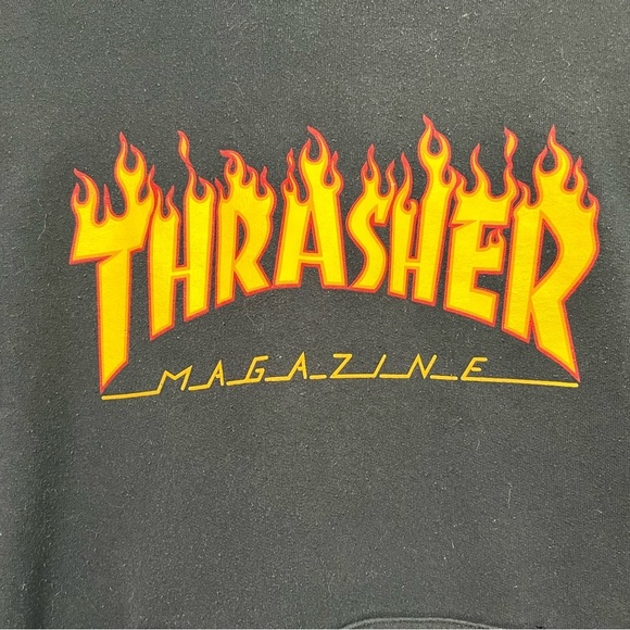 Thrasher Magazine Flame Logo Hoodie - Black - Size Small - Picture 9 of 9